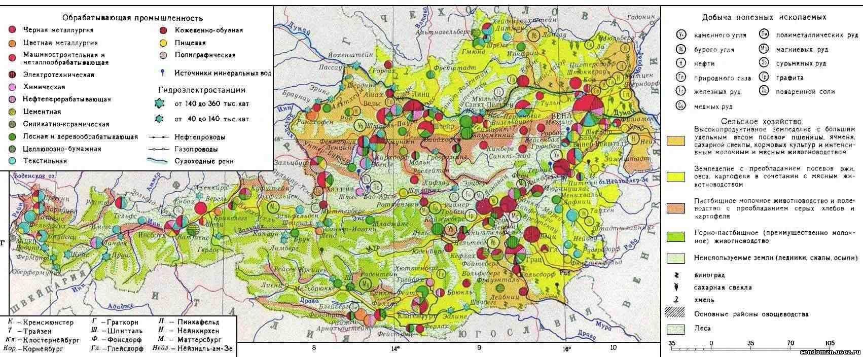 Экономическая карта австрии
